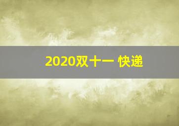 2020双十一 快递